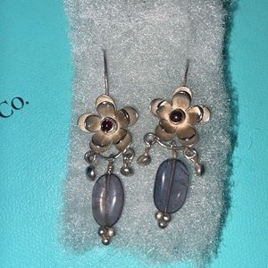 Vintage sterling silver flower earrings